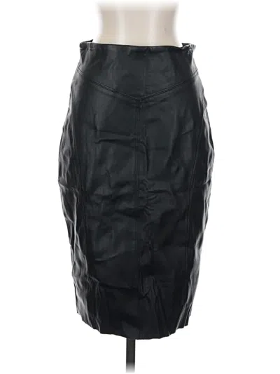 Pre-owned Express Faux Leather Skirt In Black