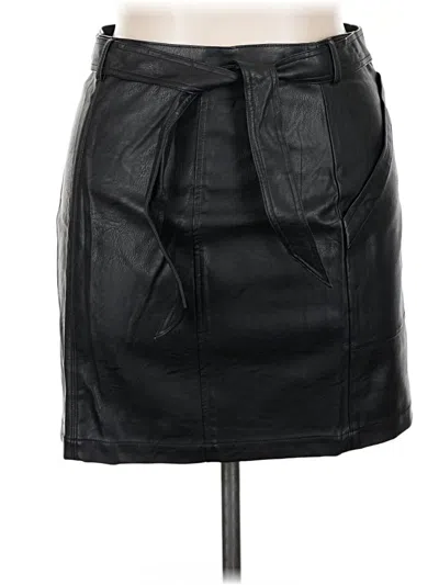 Pre-owned Express Faux Leather Skirt In Black