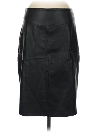 Pre-owned Express Faux Leather Skirt In Black