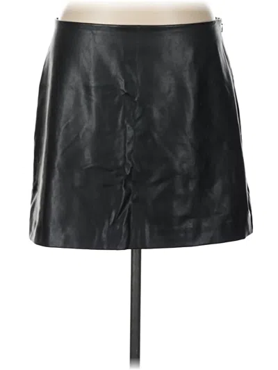 Pre-owned Express Faux Leather Skirt In Black