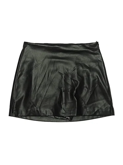 Pre-owned Express Faux Leather Skirt In Black