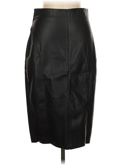 Pre-owned Express Faux Leather Skirt In Black
