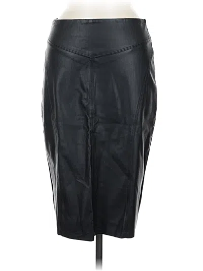 Pre-owned Express Faux Leather Skirt In Black