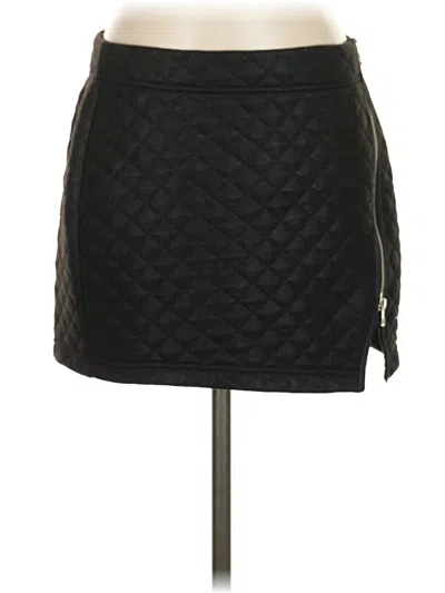 Pre-owned Express Faux Leather Skirt In Black