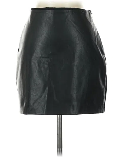 Pre-owned Express Faux Leather Skirt In Black