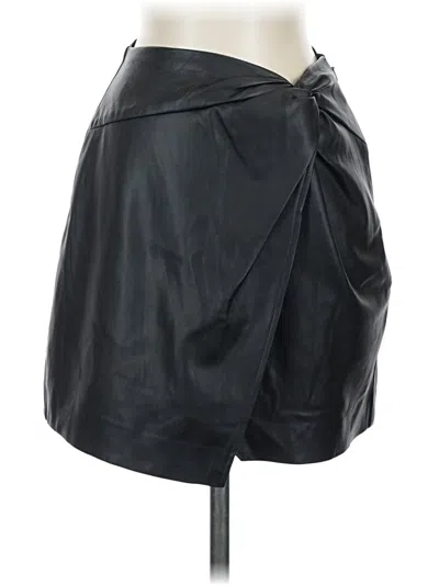 Pre-owned Express Faux Leather Skirt In Black