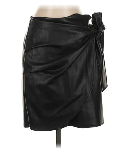 Pre-owned Express Faux Leather Skirt In Black