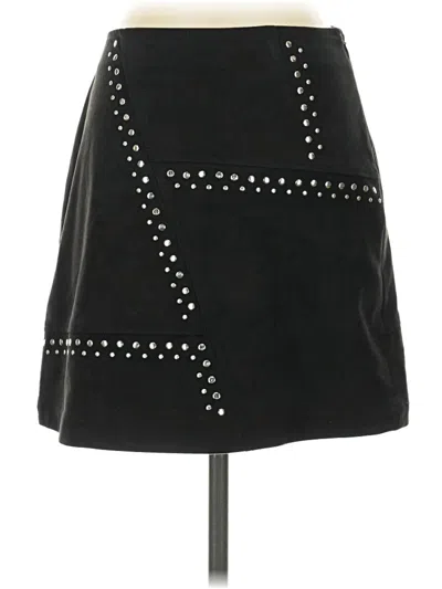 Pre-owned Express Faux Leather Skirt In Black