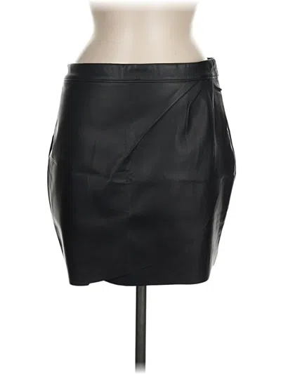 Pre-owned Express Faux Leather Skirt In Black