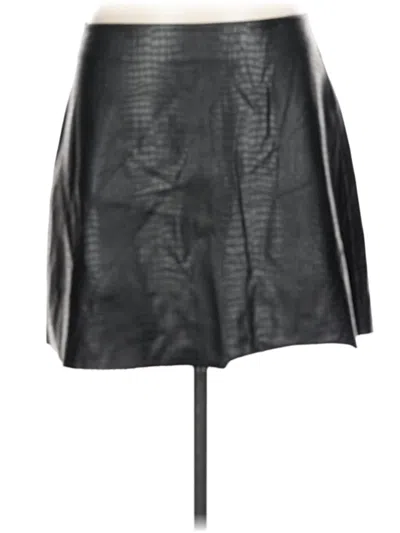 Pre-owned Express Faux Leather Skirt In Black