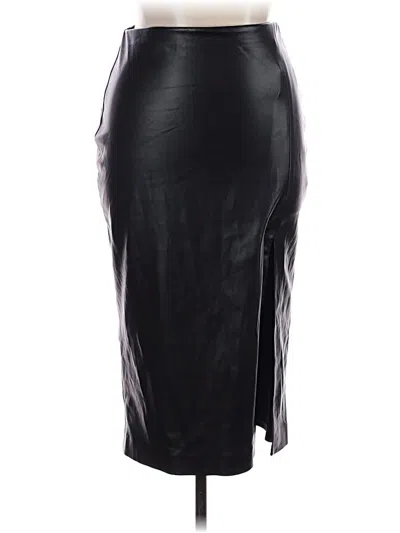 Pre-owned Express Faux Leather Skirt In Black