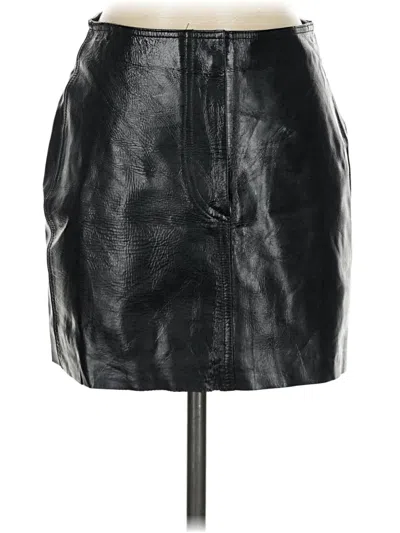 Pre-owned Express Faux Leather Skirt In Black