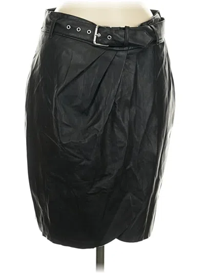 Pre-owned Express Faux Leather Skirt In Black