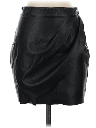 Pre-owned Express Faux Leather Skirt In Black