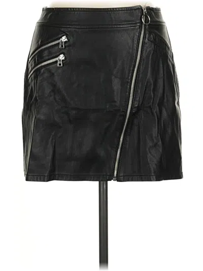 Pre-owned Express Faux Leather Skirt In Black