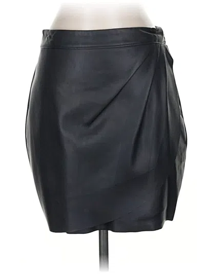 Pre-owned Express Faux Leather Skirt In Brown