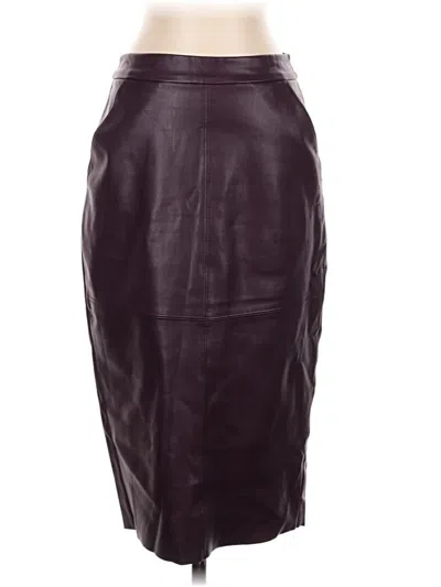 Pre-owned Express Faux Leather Skirt In Burgundy