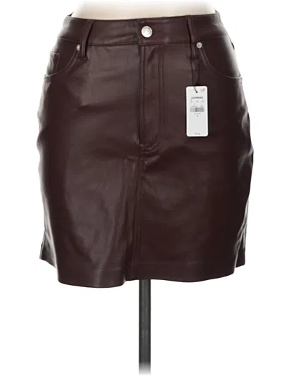 Express Faux Leather Skirt In Burgundy