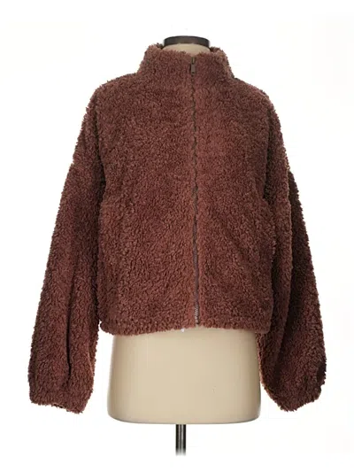 Pre-owned Express Fleece Jacket In Brown