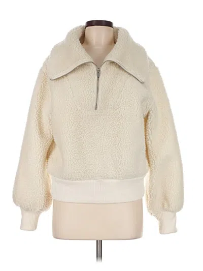 Pre-owned Express Fleece Jacket In Ivory