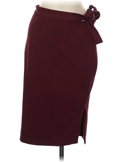 Pre-owned Express Formal Skirt In Burgundy