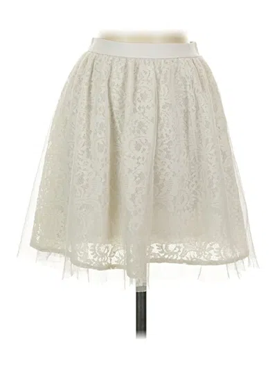 Pre-owned Express Formal Skirt In Ivory