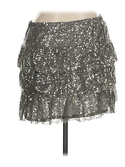 Pre-owned Express Formal Skirt In Silver