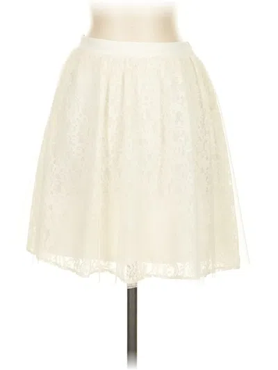 Pre-owned Express Formal Skirt In White