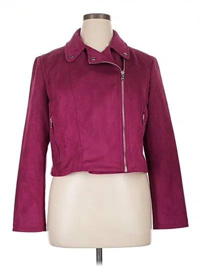 Pre-owned Express Jacket In Burgundy