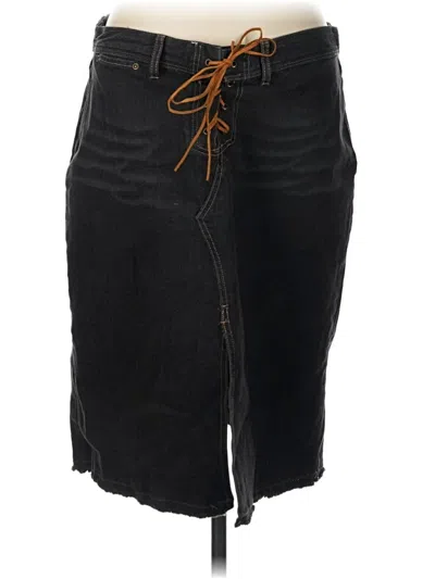 Pre-owned Express Jeans Denim Skirt In Black