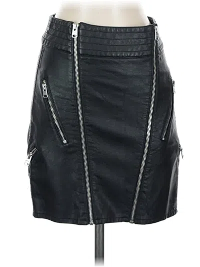 Pre-owned Express Jeans Faux Leather Skirt In Black