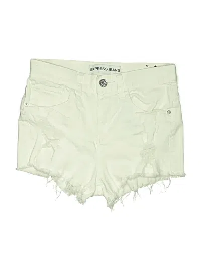 Pre-owned Express Jeans Shorts In Ivory