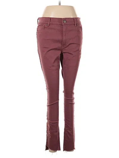 Pre-owned Express Jeggings In Burgundy
