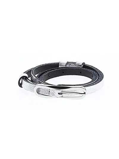 Pre-owned Express Leather Belt In Silver