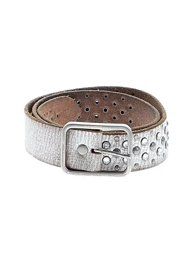 Pre-owned Express Leather Belt In Silver