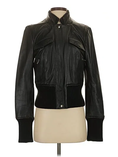 Pre-owned Express Leather Jacket In Black