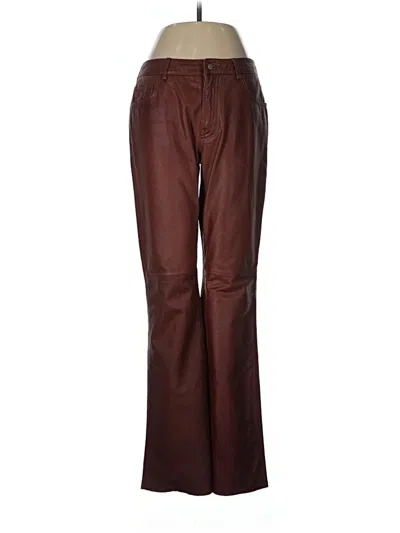 Pre-owned Express Leather Pants In Brown