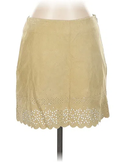 Pre-owned Express Leather Skirt In Brown