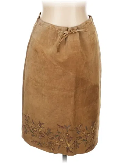 Pre-owned Express Leather Skirt In Brown