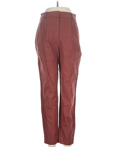 Pre-owned Express Linen Pants In Burgundy