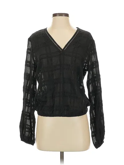Pre-owned Express Long Sleeve Blouse In Black