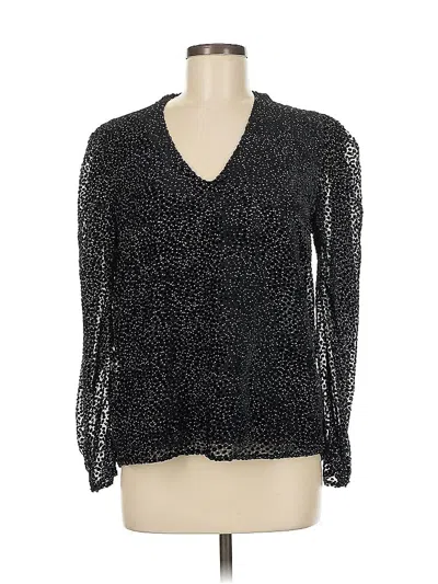 Pre-owned Express Long Sleeve Blouse In Black