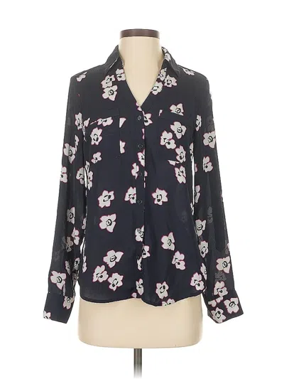 Pre-owned Express Long Sleeve Blouse In Black
