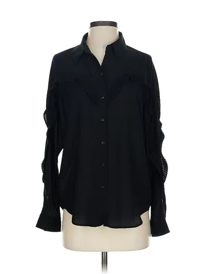 Pre-owned Express Long Sleeve Blouse In Black