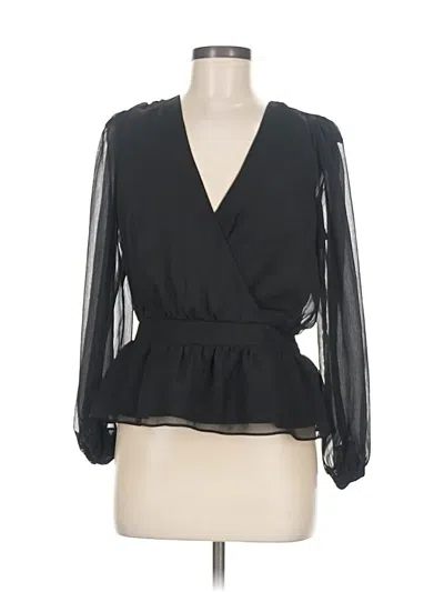 Pre-owned Express Long Sleeve Blouse In Black