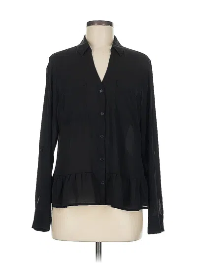 Pre-owned Express Long Sleeve Blouse In Black