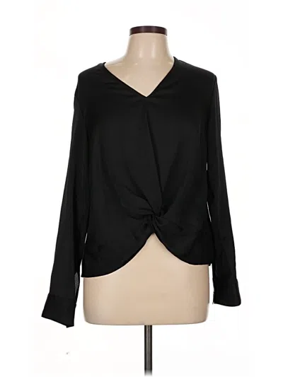 Pre-owned Express Long Sleeve Blouse In Black