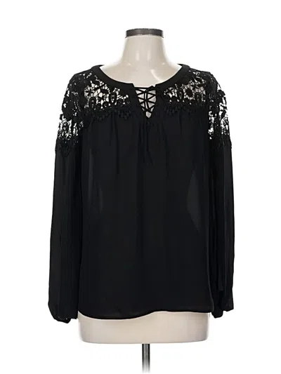 Pre-owned Express Long Sleeve Blouse In Black