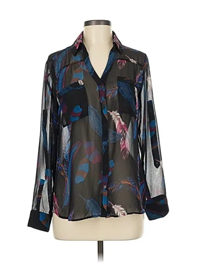 Pre-owned Express Long Sleeve Blouse In Black