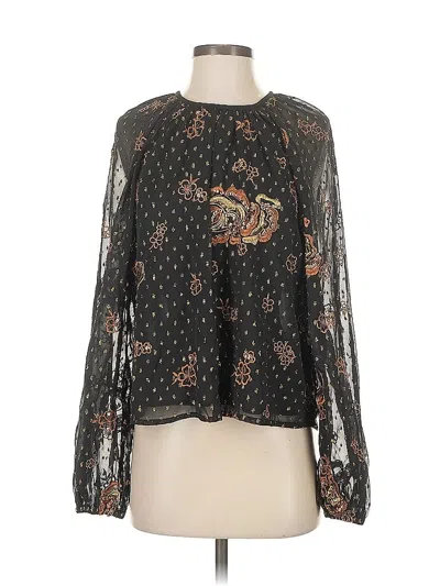 Pre-owned Express Long Sleeve Blouse In Black